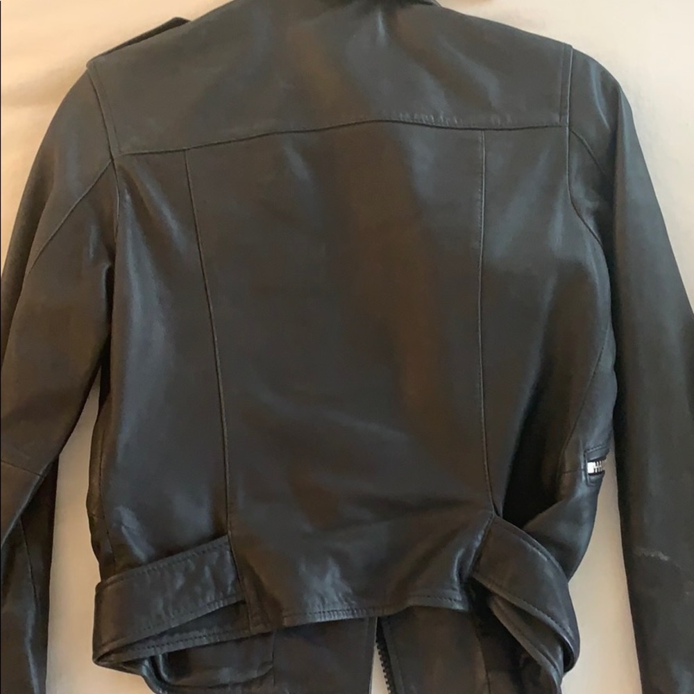 AllSaints Wyatt Zip Biker Leather Jacket - Picture 2 of 5
